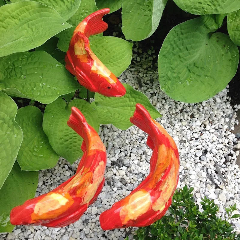 Kleurrijke Koi Tuinbeeldjes