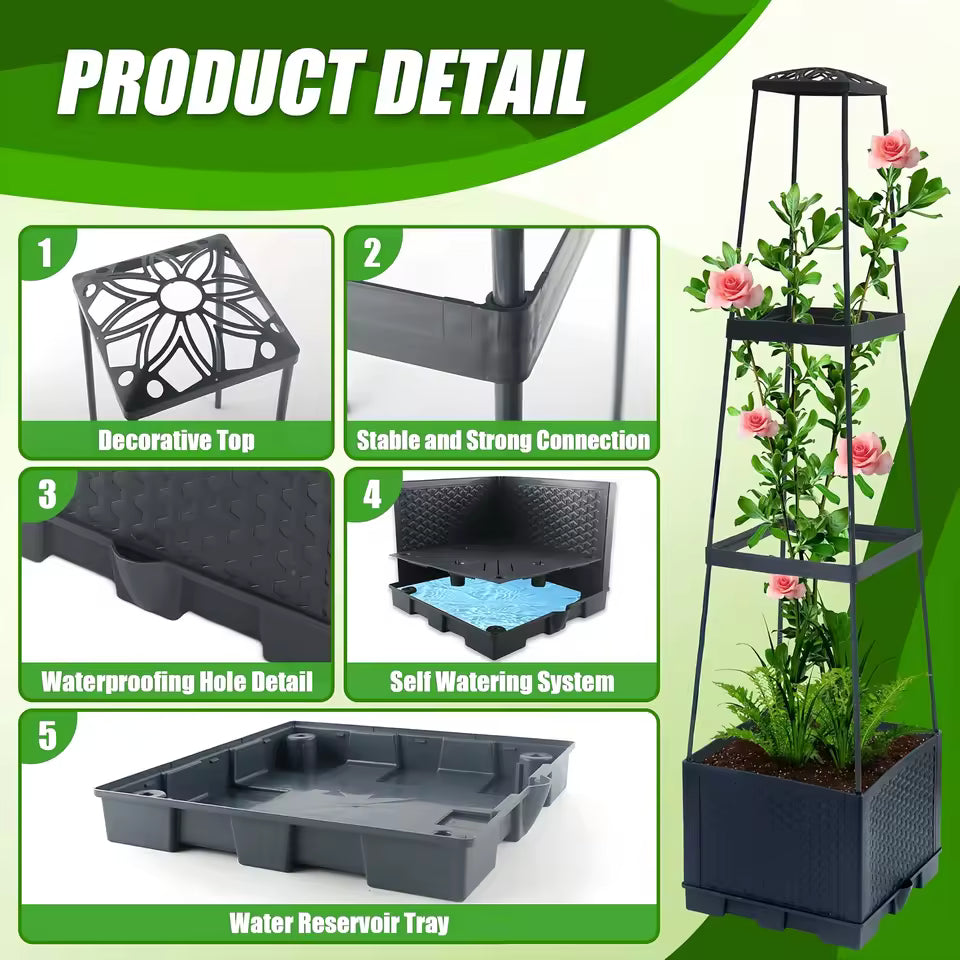 Verdanta™ Self-Watering Plantenbak met Klimrek
