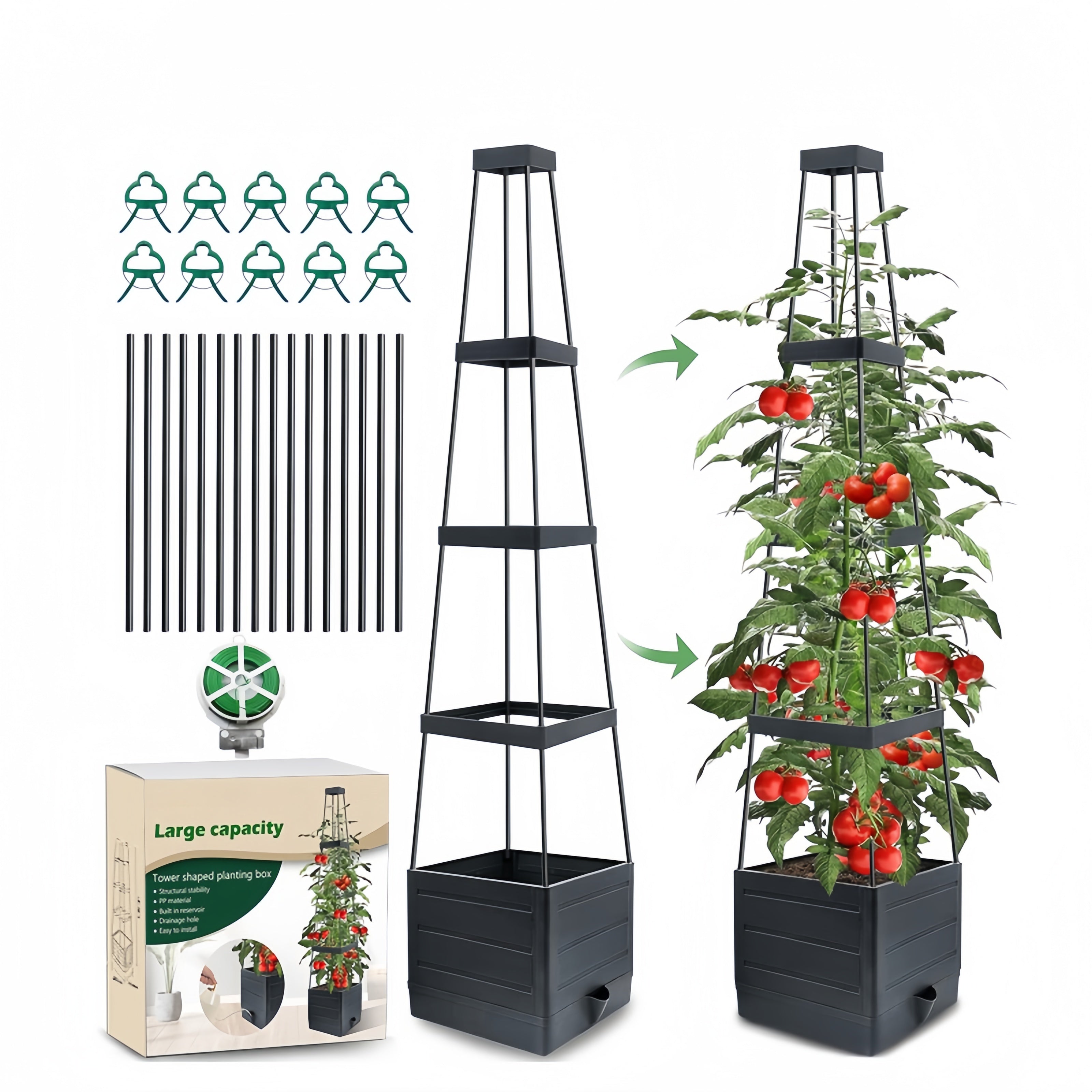 Verdanta™ Self-Watering Plantenbak met Klimrek